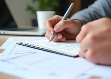 Person filling out an assessment form, representing the initial assessment step.